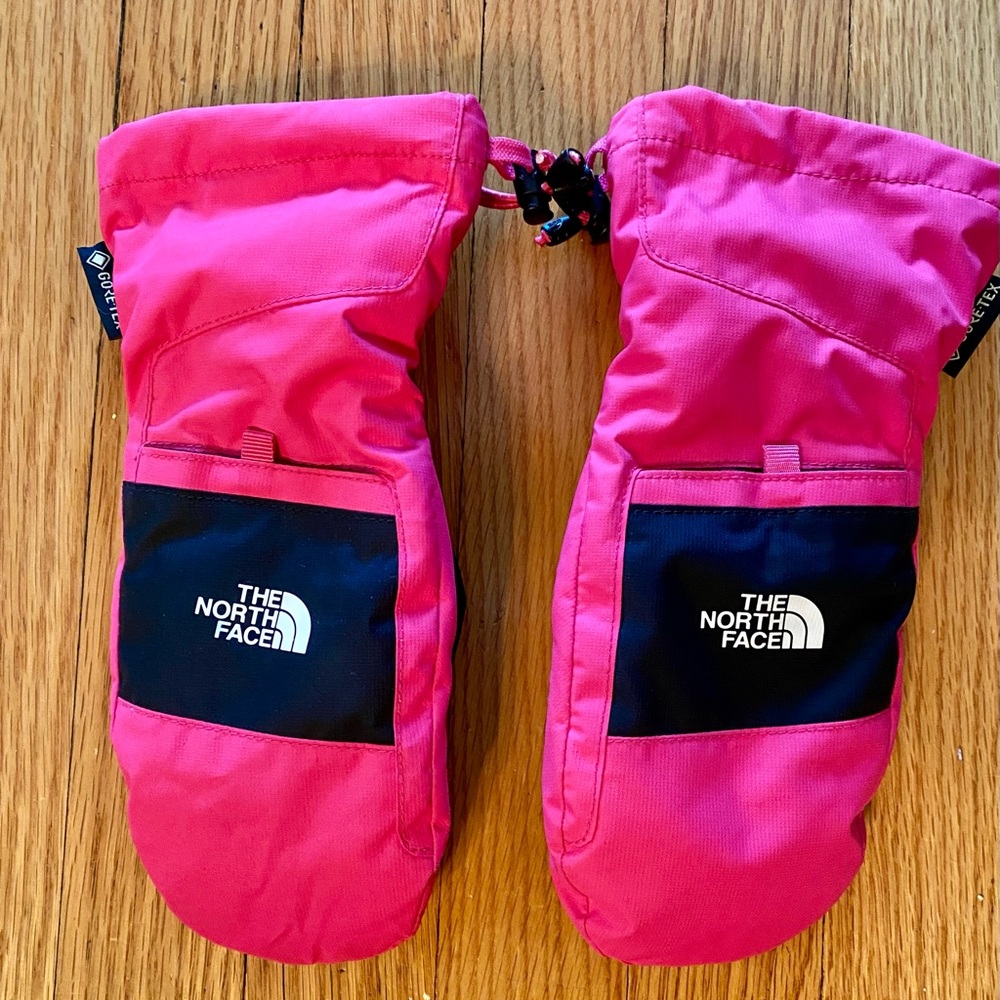 The North Face Kids' Pink and Black Ski Mittens size youth Large